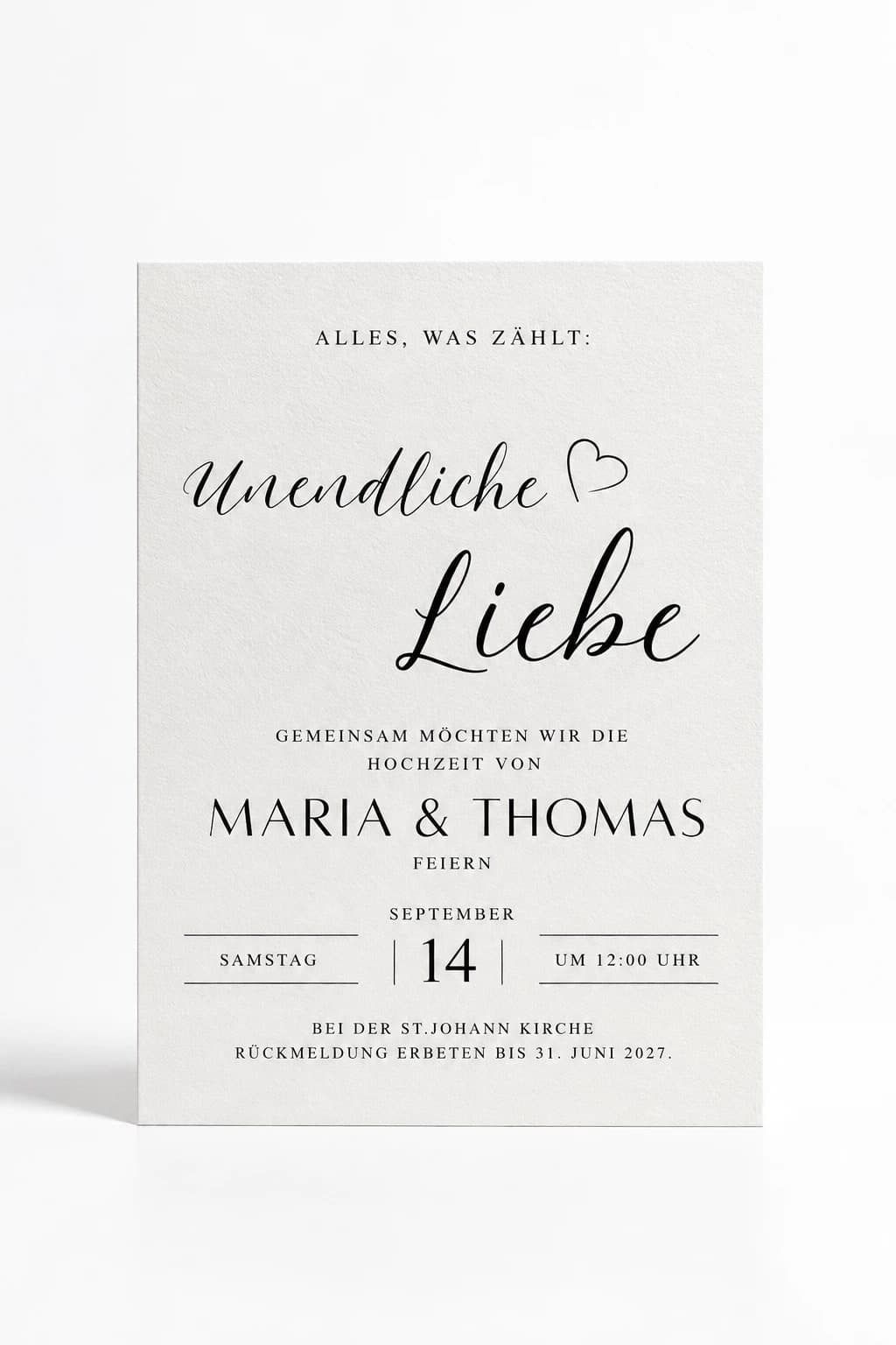 Ivory Hochzeitseinladung