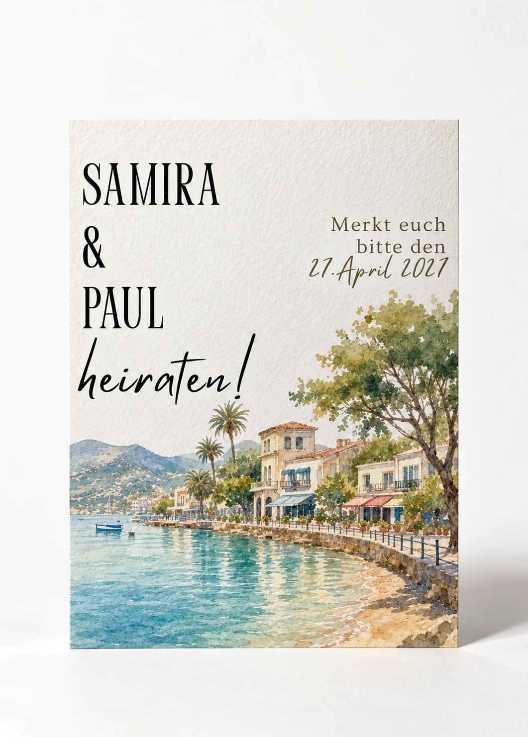 Mediterrane Save-the-Date-Karte